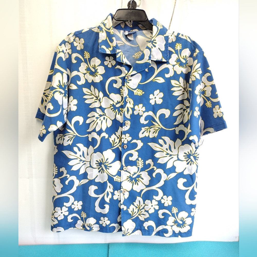 Bullhead Island Series Mens Hawaiian Floral Short Sleeve Button Up Shirt XL